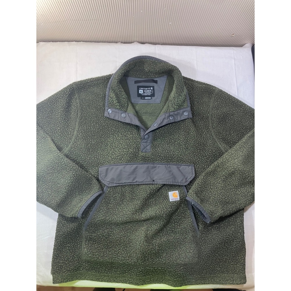 Carhartt Relaxed Fit Fleece Pullover Sweatshirt Green XL‎ DJ4991-M